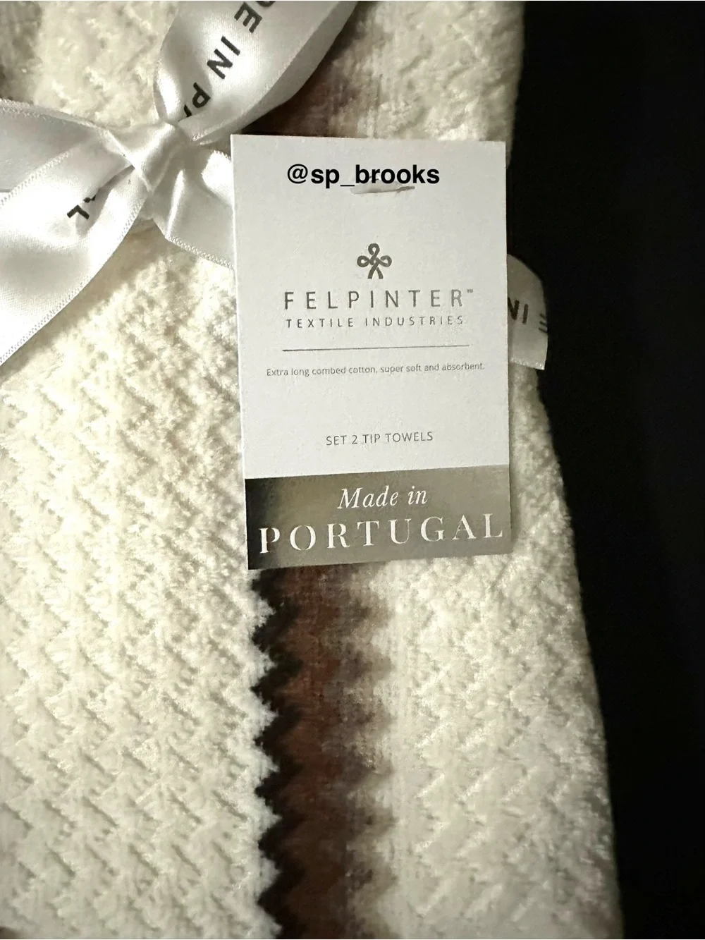 🎁6PC FELPINTER Bath Towel Set - Portugal Cotton Cream Zigzag Textured Towels
